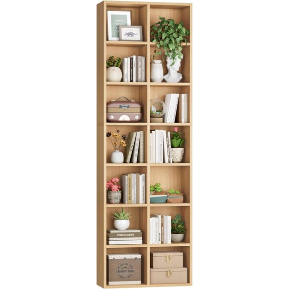 FOTOSOK 71” Narrow 7-Tier Storage Bookshelf