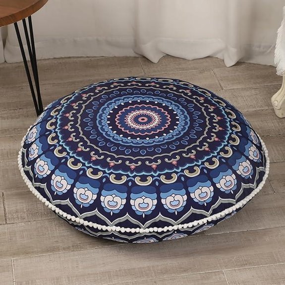 Meditation Floor Cushion for Adults Navy Blue