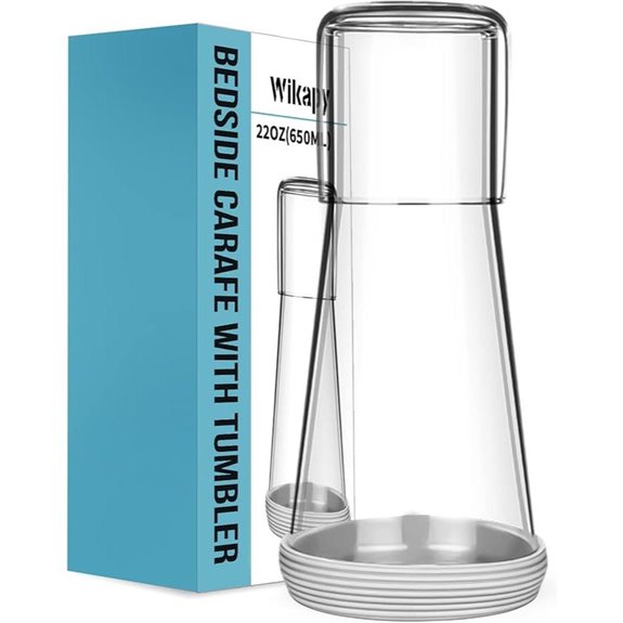 Nightstand Water Carafe Set with Glass & Coaster