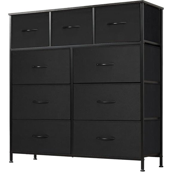 DUMOS 9-Drawer Fabric Bin Storage Dresser