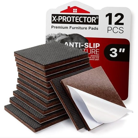 X-PROTECTOR Non-Slip Furniture Pads (12-Pack)