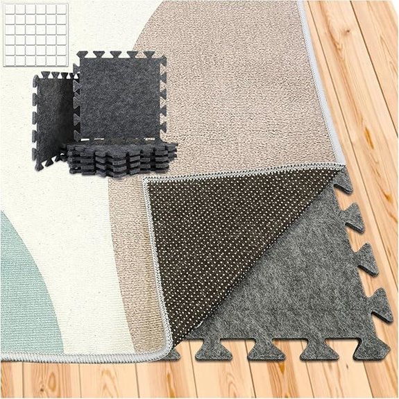 BXI Interlocking Rug Pads 10 Pcs Non-Slip Noise-Reducing