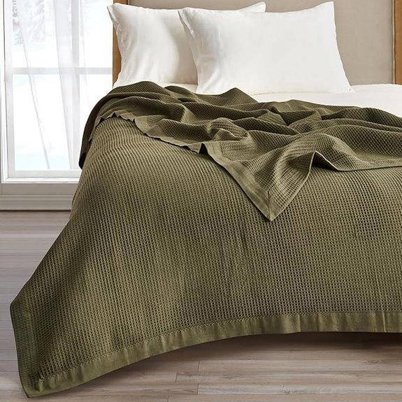Great Bay Cotton King Bed Blanket Breathable Olive