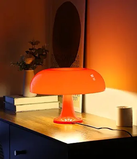 Orange Mushroom Table Lamp with Bulb Included