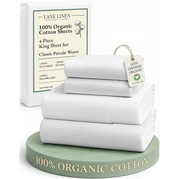 LANE LINEN Organic Cotton King Sheets Set
