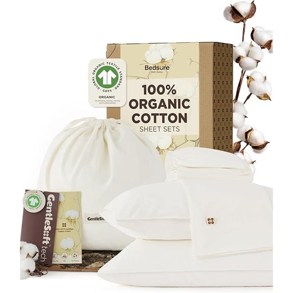 Bedsure Organic Cotton Queen Bed Sheet Set