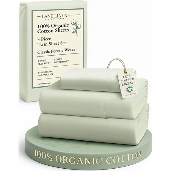 LANE LINEN Organic Cotton Twin Sheets