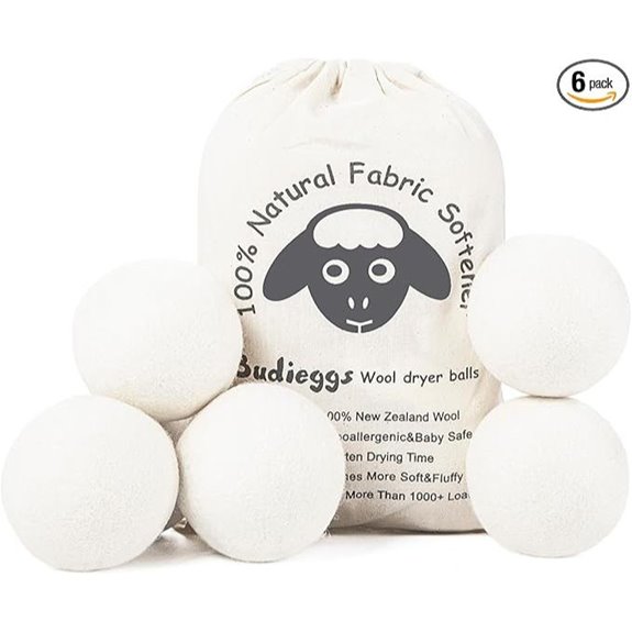 Organic Wool Dryer Balls 6-Pack for Soft Fabrics