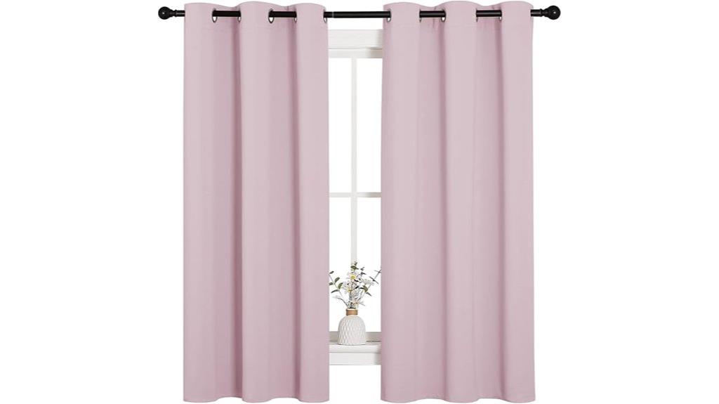 pink thermal blockout curtains