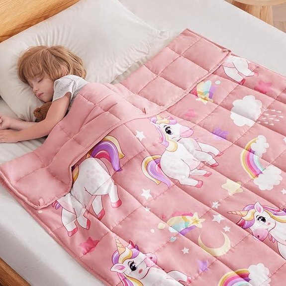 pink unicorn weighted blanket