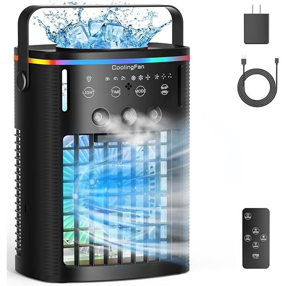 Portable Air Conditioner with Remote & Multi-Speed Settings