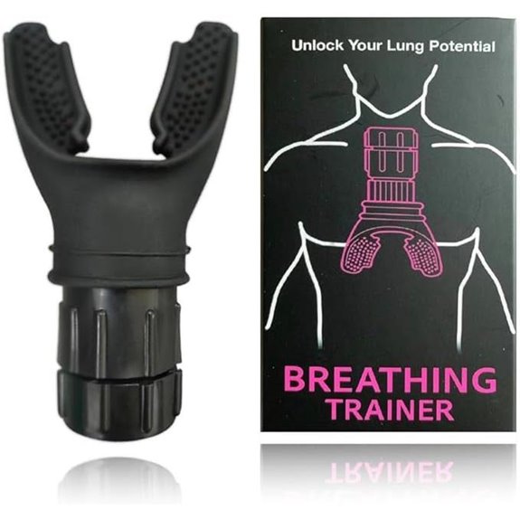 Breathing Trainer with Adjustable Resistance Portable Black