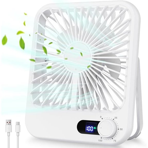 Rechargeable Portable Travel Fan with 100 Speeds