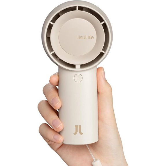 JISULIFE Portable Handheld Turbo Fan with 5 Speeds