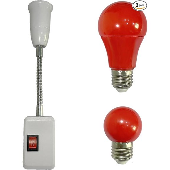 Darkroom Safelight Portable Red Lamp with Switch