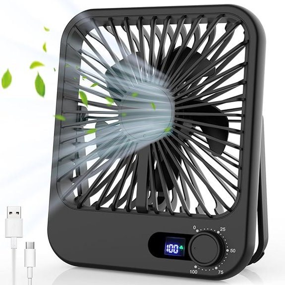 Small Rechargeable Desk Fan with Adjustable Tilt