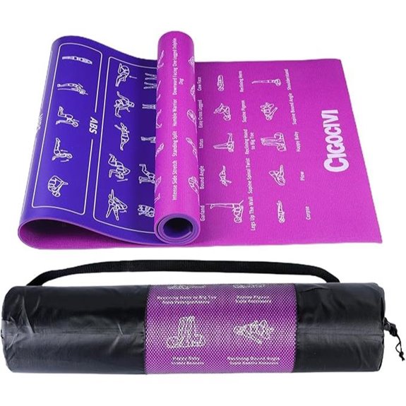 Travel Yoga Mat with 75 Asanas and Carrying Bag