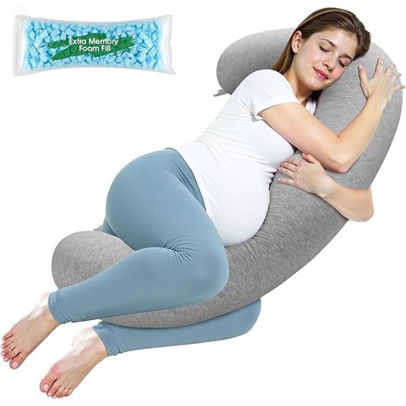 Pregnancy C-Shaped Memory Foam Pillow with Cover