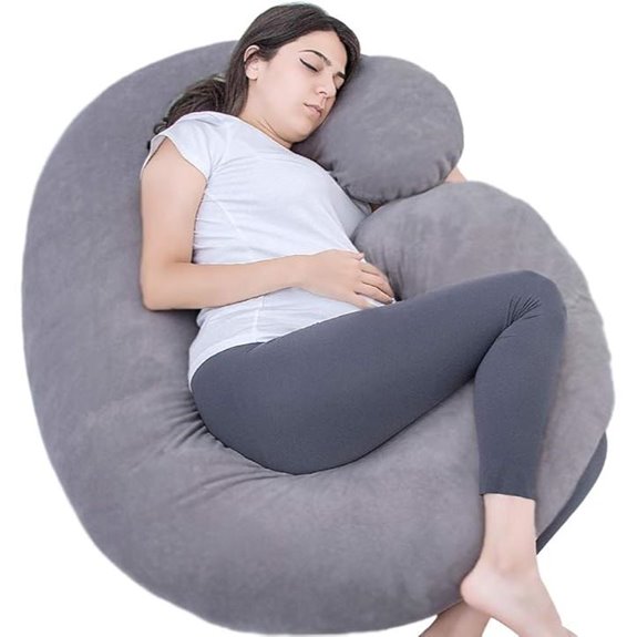 Pregnancy C-Shaped Full Body Pillow with Velvet Cover