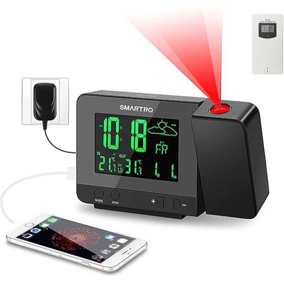 SMARTRO SC31B Projection Alarm Clock with Weather Station