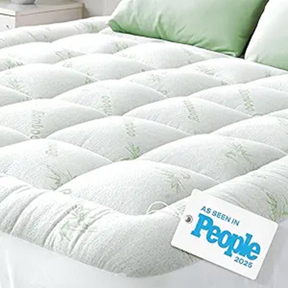 Queen Size Bamboo Mattress Topper for Back Pain