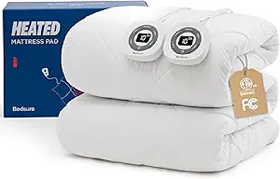 Bedsure Queen Heated Mattress Pad with Dual Controllers