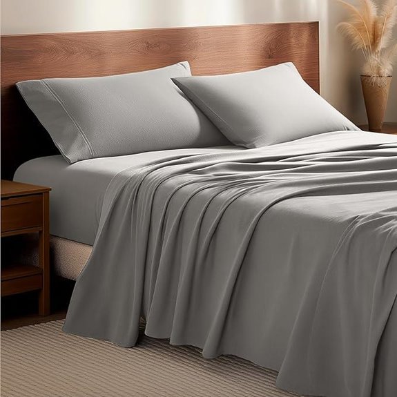 Bare Home Flannel Sheet Set (Queen Light Grey)