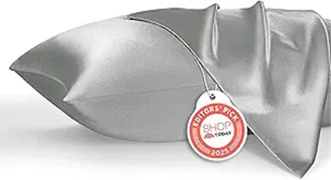 Bedsure Satin Pillowcase Set Queen Size Silver Grey