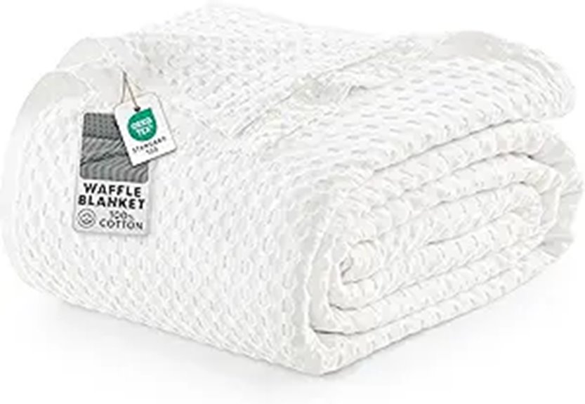 Utopia Cotton Waffle Blanket Queen 90x90 Inches