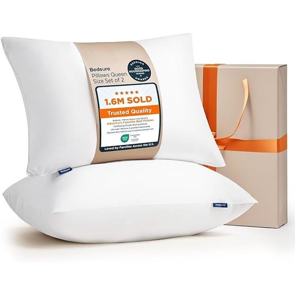 Bedsure Queen Pillows Set of 2 Fluffy Down Alternative