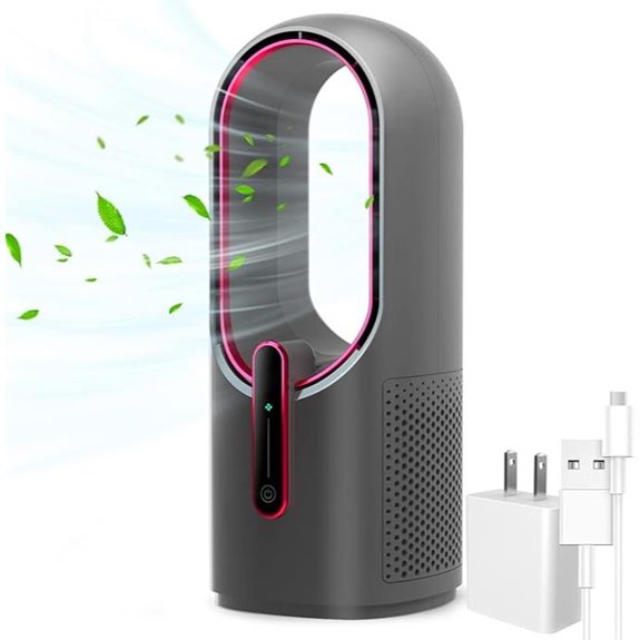 bladeless desk fan quiet touch control