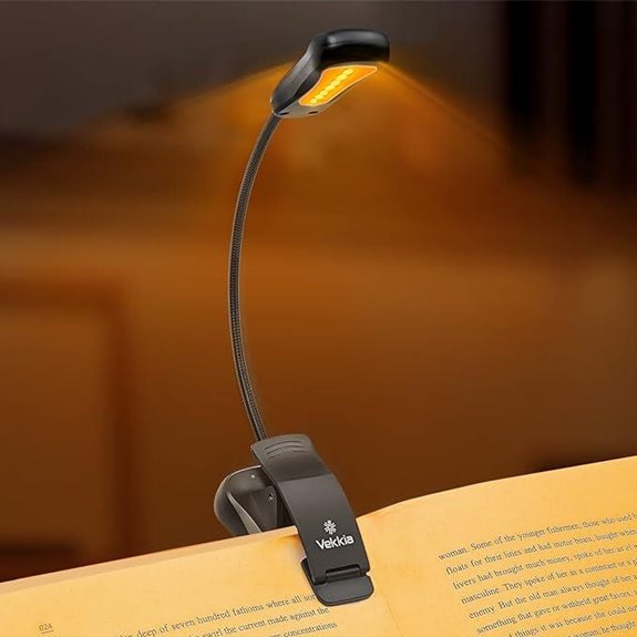 Vekkia Amber Rechargeable Book Light with 3 Modes
