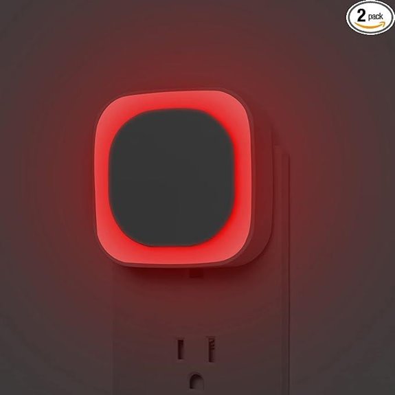 2 Pack Red Night Lights with Dusk to Dawn Auto On