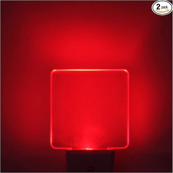 Red Night Lights Plug in 2 Pack Auto On/Off