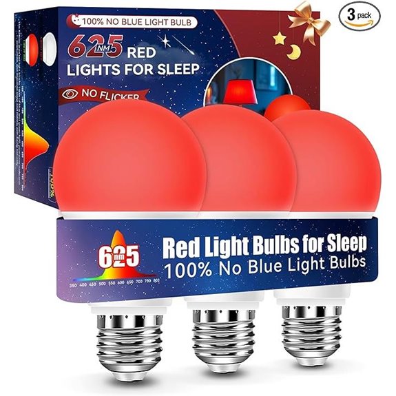Neporal Red Light Bulbs for Sleep (3-Pack)