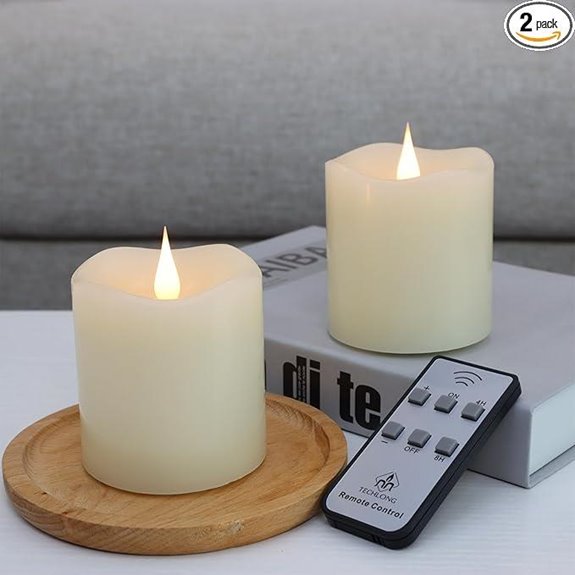 Battery Operated Flameless Candles with Remote (Set of 2)