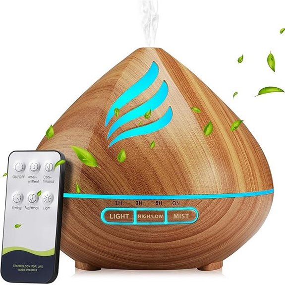Essential Oil Diffuser with Remote LED Lights Auto-Off