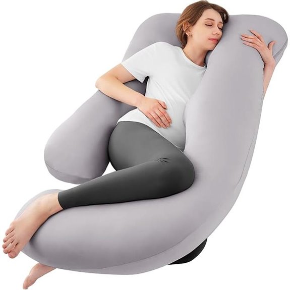 Sasttie U-Shaped Pregnancy Pillow with Removable Cover