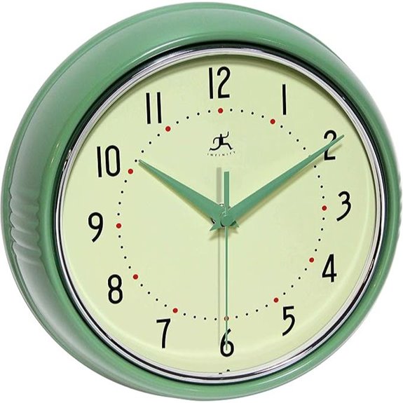 Infinity Instruments Retro 9-Inch Silent Wall Clock