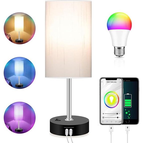 Smart RGB Bedroom Lamp with USB Alexa Music Sync