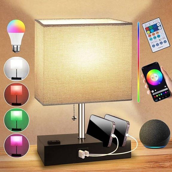 Smart RGB Dimmable Table Lamp with App & Alexa