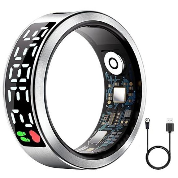 Smart Ring Fitness Tracker with Health Metrics