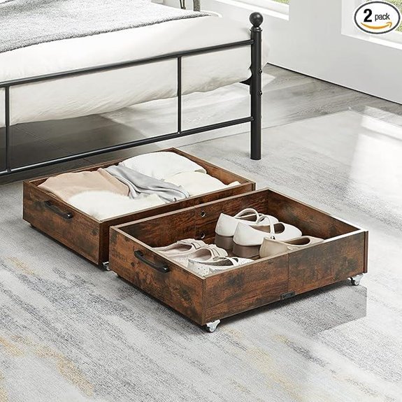 Under Bed Storage Drawers with Wheels (2-Pack)