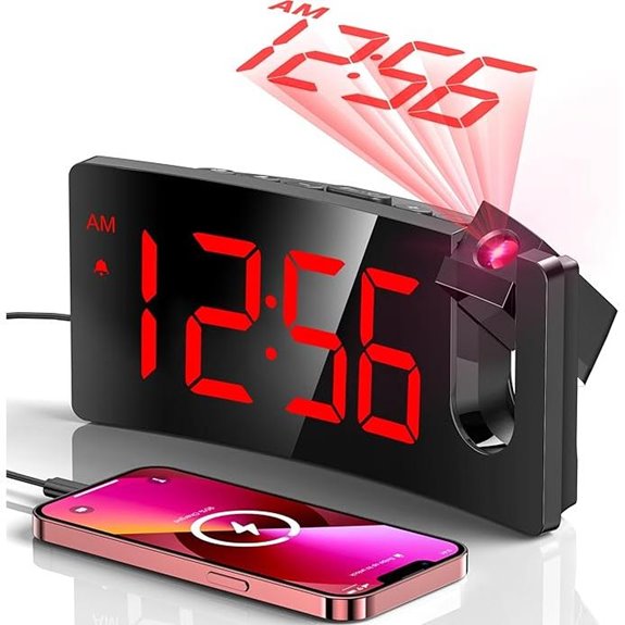 GOLOZA Projection Alarm Clock with Rotatable Projector