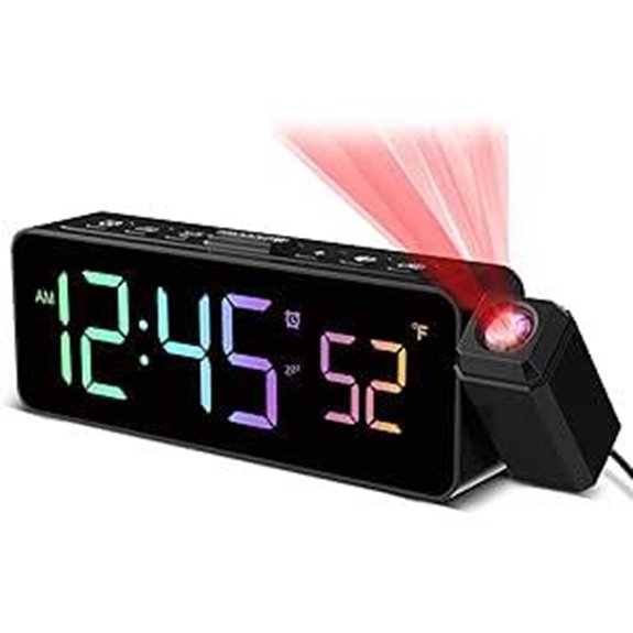 Netzu Projection Alarm Clock with Rotatable Projector