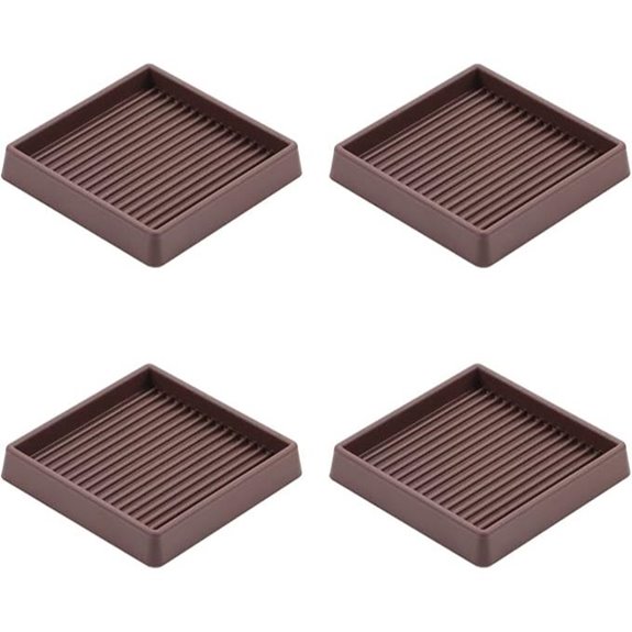 3X3 Rubber Caster Cups for Furniture (4 Pack)