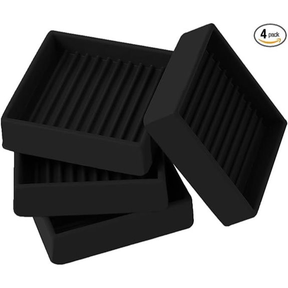 2x2 Rubber Furniture Caster Cups Floor Protectors