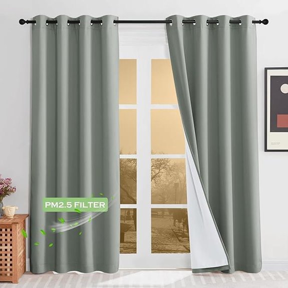 KGORGE 4-in-1 Soundproof Blackout Curtains Sage Green