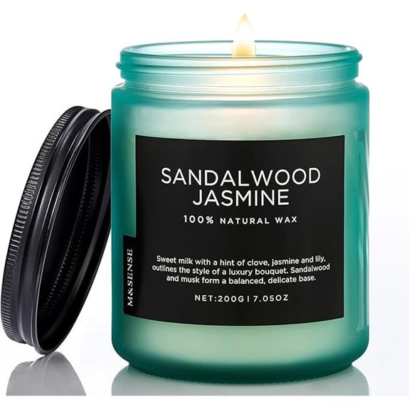 M&SENSE Sandalwood Jasmine Soy Candle Aromatherapy Gift
