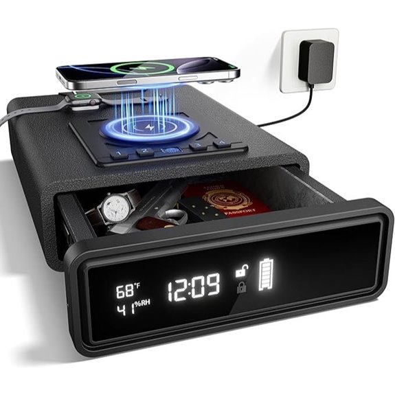Biometric Safe with Wireless Charging and LED Display